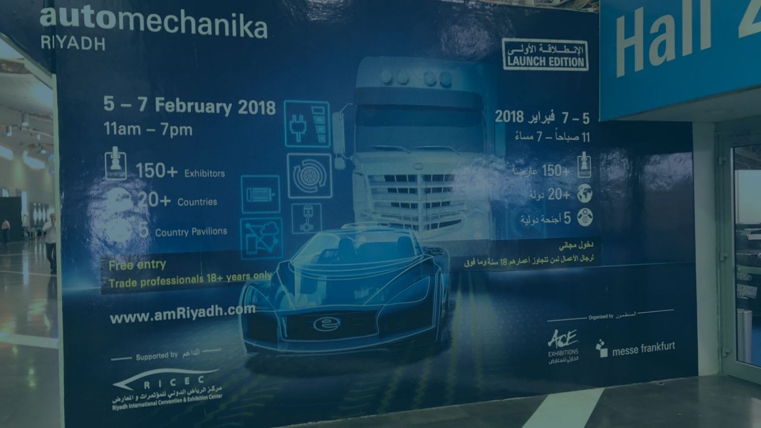 a sticker of the automechanika riyadh in 2018